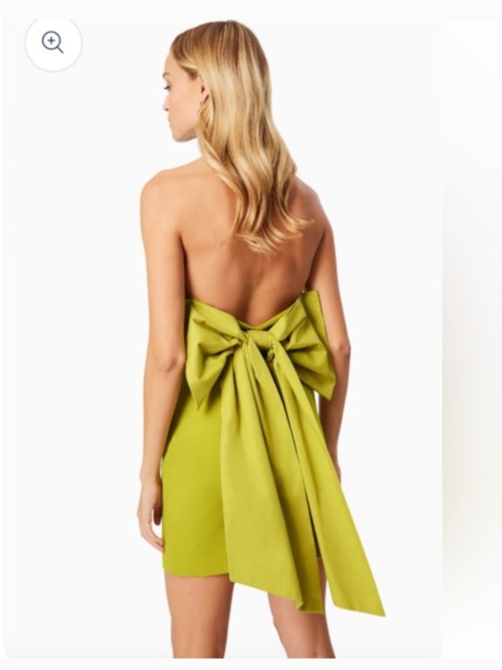 Elliatt eden green high neck open back oversized bow detail mini dress small NEW
